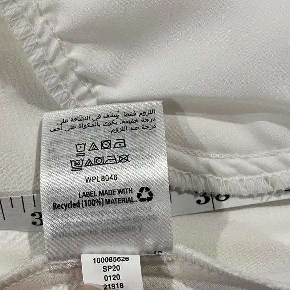 Alfani Soft White Open Front Draped Blazer | Size L - Picture 15 of 16